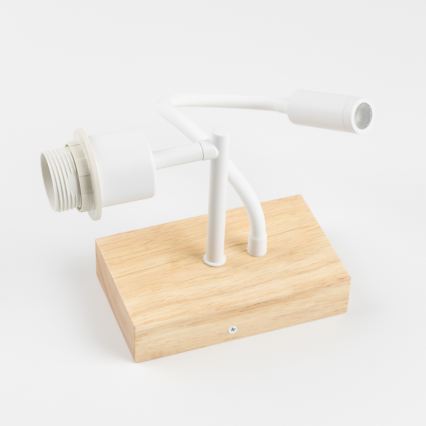 Brilagi - LED kinder flexibele wandlamp BOBO WOOD 1xE27/25W/230V + LED/3W eiken/wit/beertjes