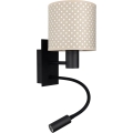 Brilagi - LED flexibele wandlamp BOBO 1xE27/25W/230V + LED/3W zwart/beige/gestippeld