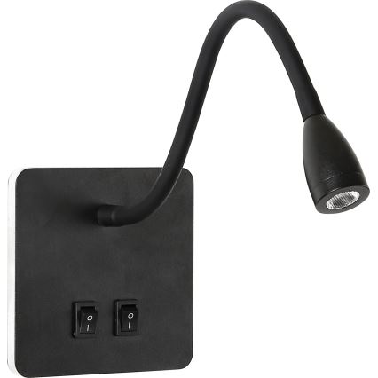 Brilagi - LED Flexibele wandlamp MAYA Double LED/4W/230V + LED/3W zwart