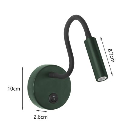 Brilagi - LED Flexibele wandlamp MAYA LED/3W/230V 4000K groen