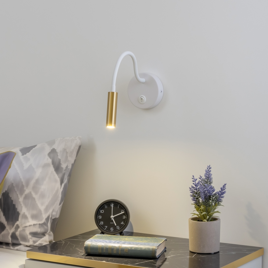 Brilagi - LED Flexibele wandlamp MAYA LED/3W/230V 4000K wit/goud