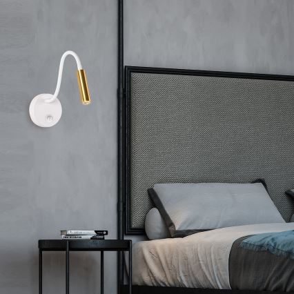 Brilagi - LED Flexibele wandlamp MAYA LED/3W/230V 4000K wit/goud