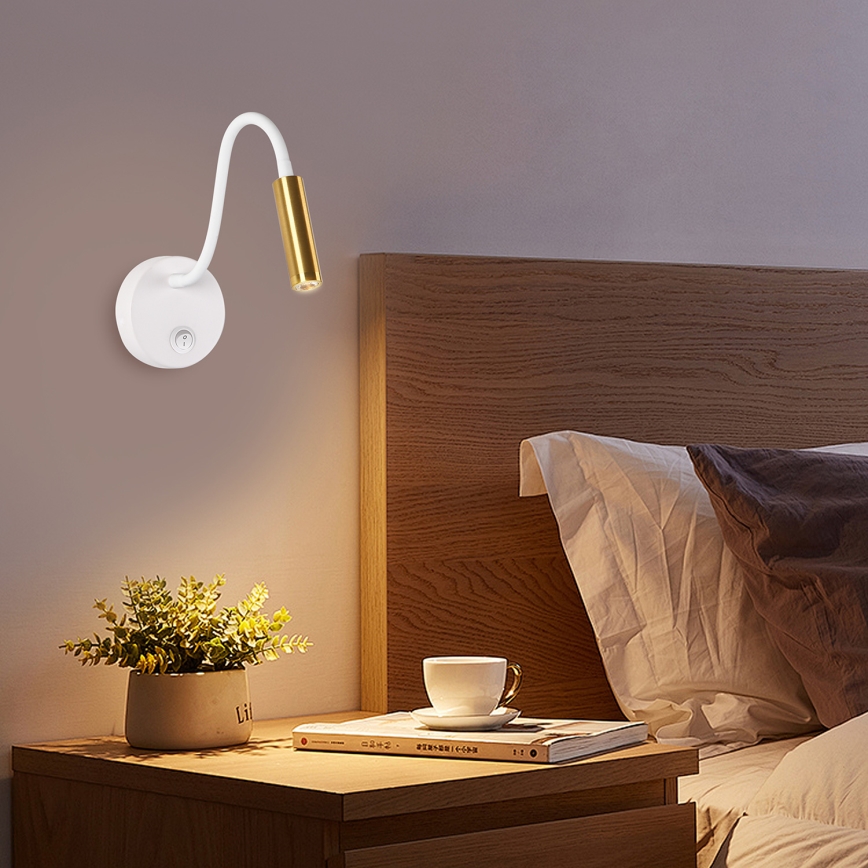 Brilagi - LED Flexibele wandlamp MAYA LED/3W/230V 4000K wit/goud