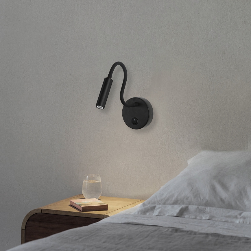 Brilagi - LED Flexibele wandlamp MAYA LED/3W/230V 4000K zwart