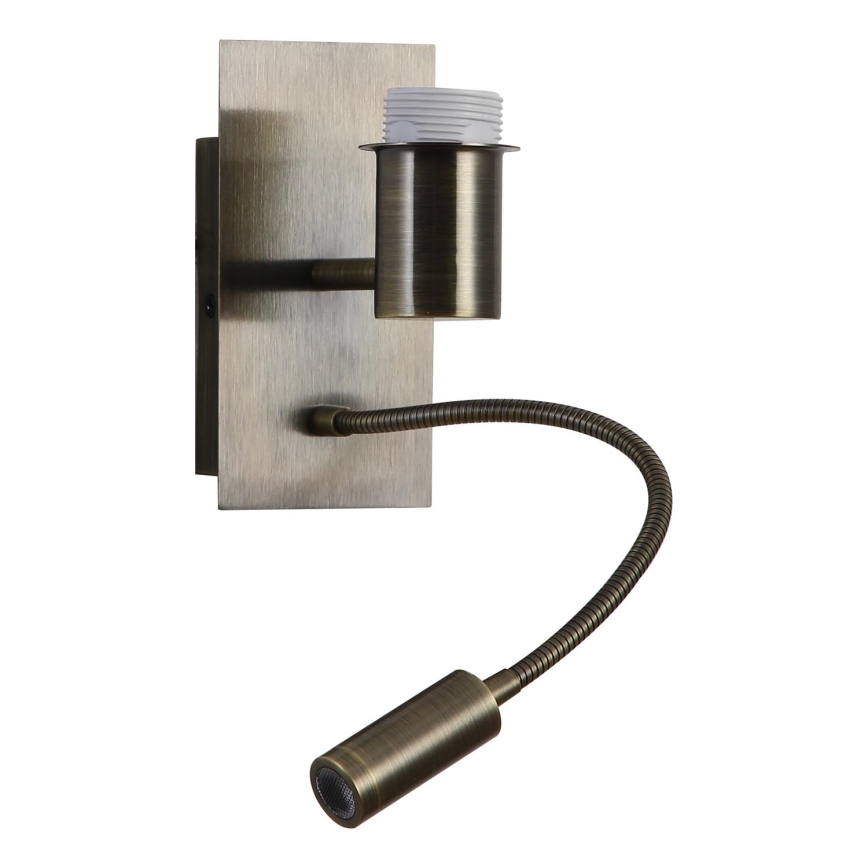Brilagi - LED flexibele wandlamp NUBILA 1xE27/25W/230V + LED/3W messing/oranje