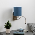 Brilagi - LED Flexibele wandlamp NUBILA 1xE27/25W/230V + LED/3W mat chroom/donkerblauw