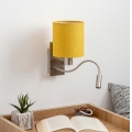 Brilagi - LED flexibele wandlamp NUBILA 1xE27/25W/230V + LED/3W mat chroom/geel