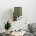 Brilagi - LED Flexibele wandlamp NUBILA 1xE27/25W/230V + LED/3W mat chroom/groen