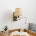 Brilagi - LED Flexibele wandlamp NUBILA 1xE27/25W/230V + LED/3W mat chroom/lichtbruin