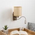 Brilagi - LED Flexibele wandlamp NUBILA 1xE27/25W/230V + LED/3W mat chroom/lichtbruin