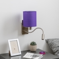 Brilagi - LED Flexibele wandlamp NUBILA 1xE27/25W/230V + LED/3W mat chroom/paars