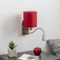 Brilagi - LED Flexibele wandlamp NUBILA 1xE27/25W/230V + LED/3W mat chroom/Pompejaanse rood
