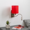 Brilagi - LED Flexibele wandlamp NUBILA 1xE27/25W/230V + LED/3W mat chroom/rood