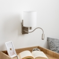 Brilagi - LED Flexibele wandlamp NUBILA 1xE27/25W/230V + LED/3W mat chroom/wit