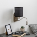 Brilagi - LED Flexibele wandlamp NUBILA 1xE27/25W/230V + LED/3W mat chroom/zwart
