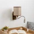 Brilagi - LED Flexibele wandlamp NUBILA 1xE27/25W/230V + LED/3W messing/bruin