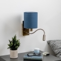 Brilagi - LED Flexibele wandlamp NUBILA 1xE27/25W/230V+ LED/3W messing/donkerblauw