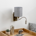 Brilagi - LED Flexibele wandlamp NUBILA 1xE27/25W/230V + LED/3W messing/grijs