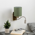 Brilagi - LED Flexibele wandlamp NUBILA 1xE27/25W/230V + LED/3W messing/groen