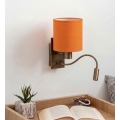 Brilagi - LED flexibele wandlamp NUBILA 1xE27/25W/230V + LED/3W messing/oranje
