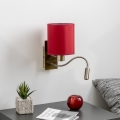 Brilagi - LED Flexibele wandlamp NUBILA 1xE27/25W/230V+LED/3W messing/Pompejaanse rood