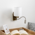 Brilagi - LED Flexibele wandlamp NUBILA 1xE27/25W/230V + LED/3W messing/wit