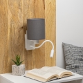 Brilagi - LED Flexibele wandlamp NUBILA 1xE27/25W/230V + LED/3W wit/antraciet
