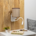Brilagi - LED Flexibele wandlamp NUBILA 1xE27/25W/230V + LED/3W wit/bruin