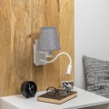 Brilagi - LED Flexibele wandlamp NUBILA 1xE27/25W/230V + LED/3W wit/grijs