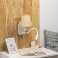 Brilagi - LED Flexibele wandlamp NUBILA 1xE27/25W/230V + LED/3W wit/lichtbruin