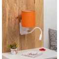 Brilagi - LED flexibele wandlamp NUBILA 1xE27/25W/230V + LED/3W wit/oranje