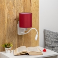 Brilagi - LED Flexibele wandlamp NUBILA 1xE27/25W/230V + LED/3W wit/Pompejaanse rood