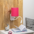 Brilagi - LED Flexibele wandlamp NUBILA 1xE27/25W/230V + LED/3W wit/roze