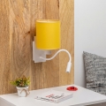 Brilagi - LED flexibele wandlamp NUBILA 1xE27/25W/230V + LED/3W wit/warmwit