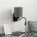 Brilagi - LED Flexibele wandlamp NUBILA 1xE27/25W/230V + LED/3W zwart/antraciet