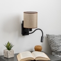Brilagi - LED Flexibele wandlamp NUBILA 1xE27/25W/230V + LED/3W zwart/bruin