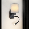 Brilagi - LED Flexibele wandlamp NUBILA 1xE27/25W/230V + LED/3W zwart/grijs