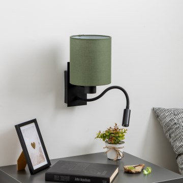 Brilagi - LED Flexibele wandlamp NUBILA 1xE27/25W/230V + LED/3W zwart/groen