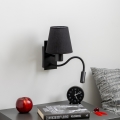 Brilagi - LED Flexibele wandlamp NUBILA 1xE27/25W/230V + LED/3W zwart