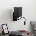 Brilagi - LED Flexibele wandlamp NUBILA 1xE27/25W/230V + LED/3W zwart