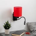 Brilagi - LED Flexibele wandlamp NUBILA 1xE27/25W/230V + LED/3W zwart/rood