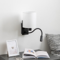 Brilagi - LED Flexibele wandlamp NUBILA 1xE27/25W/230V + LED/3W zwart/wit
