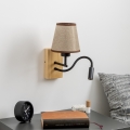 Brilagi - LED Flexibele wandlamp NUBILA WOOD 1xE27/25W/230V + LED/3W eiken/bruin