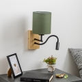 Brilagi - LED Flexibele wandlamp NUBILA WOOD 1xE27/25W/230V + LED/3W eiken/groen