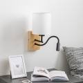 Brilagi - LED Flexibele wandlamp NUBILA WOOD 1xE27/25W/230V + LED/3W eiken/wit