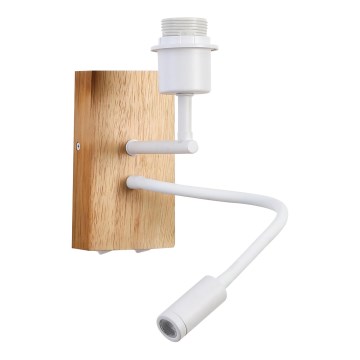 Brilagi - LED Flexibele wandlamp NUBILA WOOD 1xE27/25W/230V + LED/3W eiken/wit