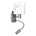 Brilagi - LED flexibele wandlamp voor kinderen BOBO 1xE27/25W/230V + LED/3W mat chroom/wit/konijntjes