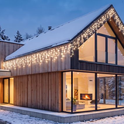 BRILAGI - Guirlande lumineuse LED de Noël extérieure 720 LED/8 fonctions 24m IP44 blanc chaud effet stalactites