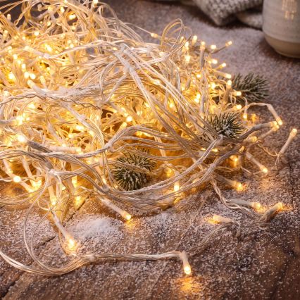 BRILAGI - Guirlande lumineuse LED de Noël extérieure 720 LED/8 fonctions 24m IP44 blanc chaud effet stalactites