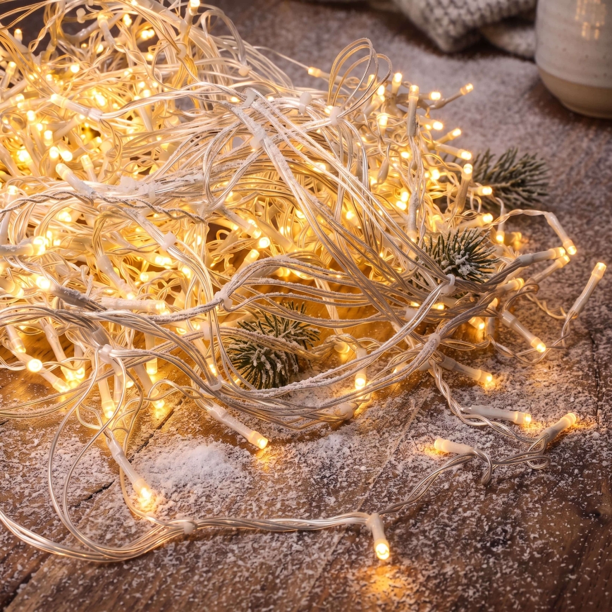 BRILAGI - Guirlande lumineuse LED de Noël extérieure 720 LED/8 fonctions 24m IP44 blanc chaud effet stalactites